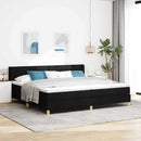 Box spring seng med madras Sort 200 x 200 cm Stof