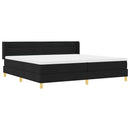 Box spring seng med madras Sort 200 x 200 cm Stof