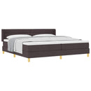 Box spring seng med madras Mørk Brun 200 x 200 cm Stof