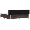 Box spring seng med madras Mørk Brun 200 x 200 cm Stof