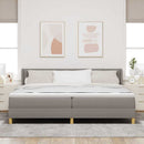 Box spring seng med madras Gråbrun 200 x 200 cm Stof