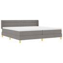 Box spring seng med madras Gråbrun 200 x 200 cm Stof