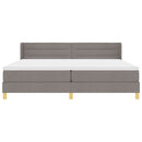 Box spring seng med madras Gråbrun 200 x 200 cm Stof