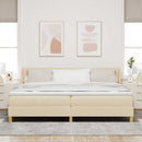 Box spring seng med madras Creme 200 x 200 cm Stof