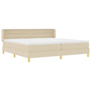 Box spring seng med madras Creme 200 x 200 cm Stof