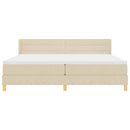 Box spring seng med madras Creme 200 x 200 cm Stof