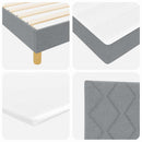 Box spring seng med hovedgærde Lysegrå 200 x 80 cm Stof