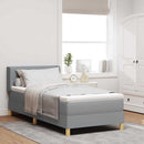 Box spring seng med hovedgærde Lysegrå 200 x 80 cm Stof