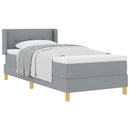Box spring seng med hovedgærde Lysegrå 200 x 80 cm Stof