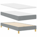 Box spring seng med hovedgærde Lysegrå 200 x 80 cm Stof