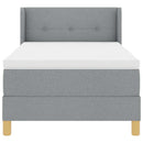 Box spring seng med hovedgærde Lysegrå 200 x 80 cm Stof