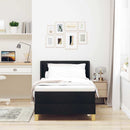Box spring seng med hovedgærde Sort 200 x 80 cm Stof