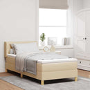 Box spring seng med hovedgærde Creme 200 x 80 cm Stof