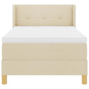 Box spring seng med hovedgærde Creme 200 x 80 cm Stof