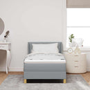 Box spring seng med hovedgærde Lysegrå 190 x 90 cm Stof