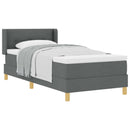 Box spring seng med hovedgærde Mørkegrå 190 x 90 cm Stof