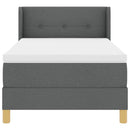 Box spring seng med hovedgærde Mørkegrå 190 x 90 cm Stof