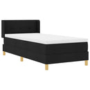Box spring seng med hovedgærde Sort 190 x 90 cm Stof