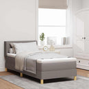 Box spring seng med hovedgærde Gråbrun 190 x 90 cm Stof