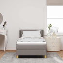 Box spring seng med hovedgærde Gråbrun 190 x 90 cm Stof