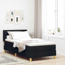 Box spring seng med hovedgærde Sort 200 x 90 cm Stof