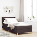 Box spring seng med hovedgærde Mørk Brun 200 x 90 cm Stof