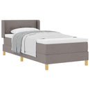 Box spring seng med hovedgærde Gråbrun 200 x 90 cm Stof