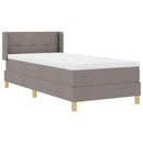 Box spring seng med hovedgærde Gråbrun 200 x 90 cm Stof