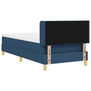 Box spring seng med hovedgærde Blå 200 x 90 cm Stof