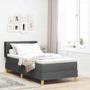 Box spring seng med hovedgærde Mørkegrå 200 x 100 cm Stof