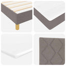 Box spring seng med hovedgærde Gråbrun 200 x 100 cm Stof