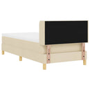 Box spring seng med hovedgærde Creme 200 x 100 cm Stof