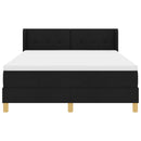 Box spring seng med hovedgærde Sort 190 x 140 cm Stof