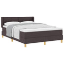 Box spring seng med hovedgærde Mørk Brun 190 x 140 cm Stof