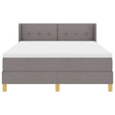 Box spring seng med hovedgærde Gråbrun 190 x 140 cm Stof
