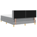 Box spring seng med hovedgærde Lysegrå 200 x 140 cm Stof