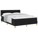 Box spring seng med hovedgærde Sort 200 x 140 cm Stof