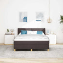 Box spring seng med hovedgærde Mørk Brun 200 x 140 cm Stof