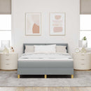 Box spring seng med pude Lysegrå 200 x 160 cm Stof