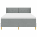 Box spring seng med pude Lysegrå 200 x 160 cm Stof