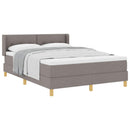 Box spring seng med hovedgærde Gråbrun 200 x 160 cm Stof