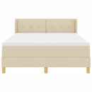 Box spring seng med hovedgærde Creme 200 x 160 cm Stof