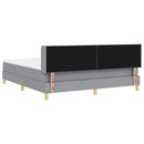 Box spring seng med hovedgærde Lysegrå 200 x 180 cm Stof