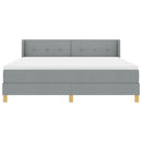 Box spring seng med hovedgærde Lysegrå 200 x 180 cm Stof