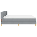 Box spring seng med hovedgærde Lysegrå 200 x 180 cm Stof