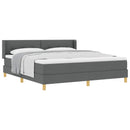 Box spring seng med hovedgærde Mørkegrå 200 x 180 cm Stof
