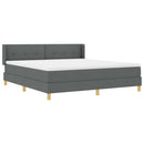 Box spring seng med hovedgærde Mørkegrå 200 x 180 cm Stof