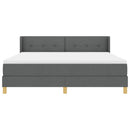 Box spring seng med hovedgærde Mørkegrå 200 x 180 cm Stof