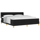 Box spring seng med hovedgærde Sort 200 x 180 cm Stof