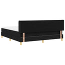 Box spring seng med hovedgærde Sort 200 x 180 cm Stof